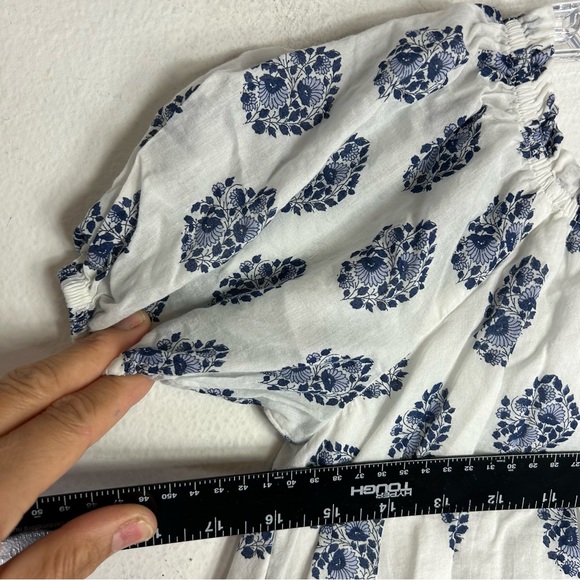 Crew Cuts J.Crew girls Dress Girls 10 indigo blue white puff sleeves batik print - Picture 11 of 13